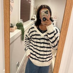 aeropostale striped reversible sweater